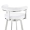 Armen Living Nolagam Swivel Bar Stool in Brushed Stainless Steel with White Faux Leather 840254335684 - alternate 7